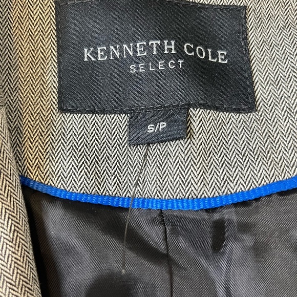 KENNETH COLE SELECT Herringbone/Chevron One  Button Front Blazer Grey Sz Medium - Picture 9 of 14